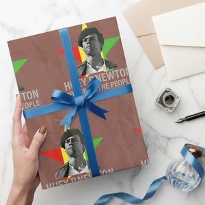Huey P.Newton Power To The People Wrapping Paper Roll Black Panther Party Black History Month TS11 Mocha Print Your Wear