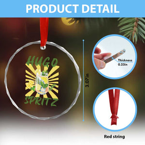 Hugo Spritz Crystal Glass Ornament Funny Tropical Cocktail Vacation
