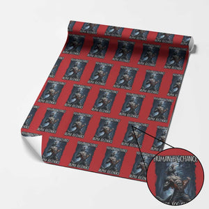 Human By Chance Alpha By Choice Wolf Wrapping Paper Roll Vintage 90s Style Wolf Sigma Emo Meme TS10 Red Print Your Wear