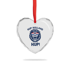 Hup Holland Hup Lion Netherlands Flag Heart Crystal Glass Ornament Nederlands Dutch Pride Soccer Fans