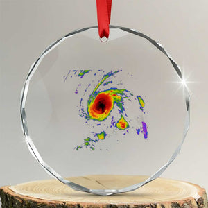 Hurricane Gabrielle 2025 Crystal Glass Ornament Meteorologist Weather Radar Storm Chasing TS11 Transparent Glass 3'' Circle Print Your Wear