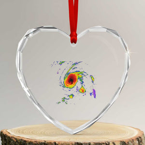 Hurricane Gabrielle 2025 Heart Crystal Glass Ornament Meteorologist Weather Radar Storm Chasing TS11 Transparent Glass 3'' Heart Print Your Wear