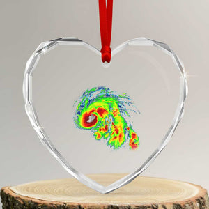 Hurricane Helene Heart Crystal Glass Ornament Meteorologist Weather Radar Image Storm Chasing TS11 Transparent Glass 3'' Heart Print Your Wear