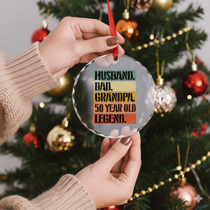 Husband Dad Grandpa 50 Year Old Legend Crystal Glass Ornament Funny 50th Birthday Fathers Day TS11 Print Your Wear