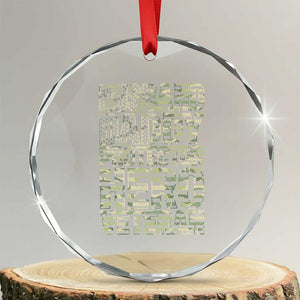 Husband Daddy Protector Hero Veteran Crystal Glass Ornament Father's Day American Flag Camouflage
