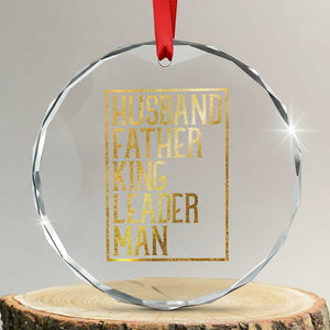 Husband Father King Leader Man Crystal Glass Ornament Proud Black Dad Gift