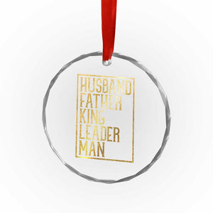Husband Father King Leader Man Crystal Glass Ornament Proud Black Dad Gift