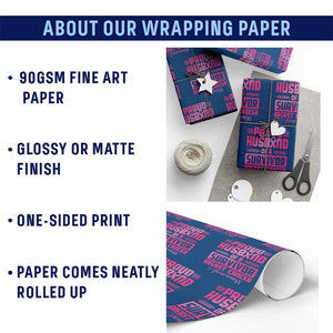 Husband Of A Warrior Breast Cancer Awareness Wrapping Paper Roll Wife Support Squad TS10 Print Your Wear