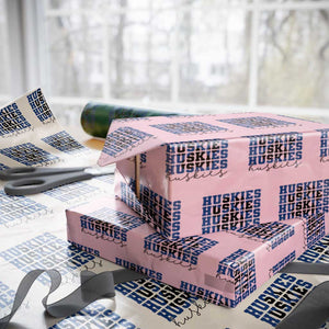 Husky Fan Paw Inset Wrapping Paper Roll Team Pride School Spirit TS12 Light Pink Print Your Wear