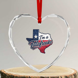 I Am A Talafreako James Talarico Heart Crystal Glass Ornament US Senate Vintage Texas Map