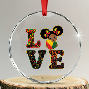 I Am Black Child Crystal Glass Ornament LOVE Black History Month Strong African American Pride TS02 Transparent Glass 3'' Circle Print Your Wear