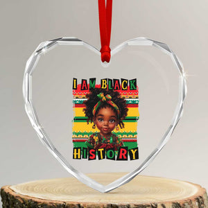 I Am Black History Heart Crystal Glass Ornament Month Black Melanin Kids Girls TS02 Transparent Glass 3'' Heart Print Your Wear