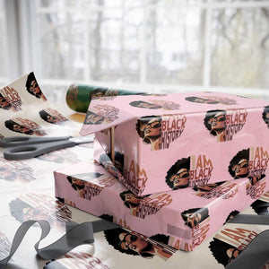 I Am Black History Wrapping Paper Roll African American Pride TS14 Light Pink Print Your Wear