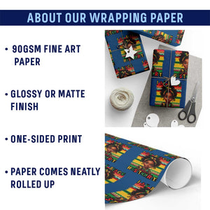 I Am Black History Wrapping Paper Roll Month Black Melanin Kids Girls TS02 Print Your Wear