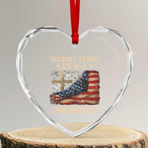 I Am Charlie Kirk Heart Crystal Glass Ornament You Cant Silence Us All Vintage American Flag TS11 Transparent Glass 3'' Heart Print Your Wear