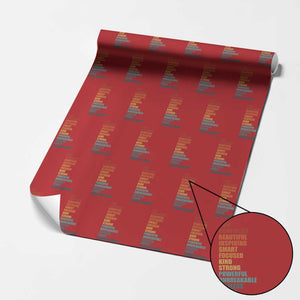 I Am Confident Beautiful Inspiring Asian American Wrapping Paper Roll AAPI Heritage Month TS11 Red Print Your Wear