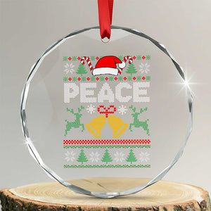 I am Peace Funny Christmas Matching Couple Crystal Glass Ornament Offensive Adult Humor Festive Holiday TS02 Transparent Glass 3'' Circle Print Your Wear
