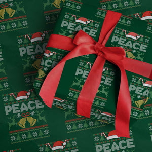 I am Peace Funny Christmas Matching Couple Wrapping Paper Roll Offensive Adult Humor Festive Holiday TS02 Green Print Your Wear