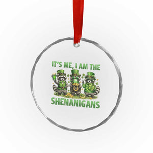 I Am The Shenanigans Crystal Glass Ornament Funny Irish Raccoon St Patricks Day TS12 Print Your Wear