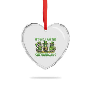 I Am The Shenanigans Heart Crystal Glass Ornament Funny Irish Raccoon St Patricks Day TS12 Print Your Wear