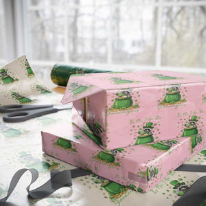 I Am The Shenanigans Wrapping Paper Roll Funny Irish Raccoon TS12 Light Pink Print Your Wear