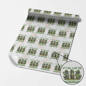I Am The Shenanigans Wrapping Paper Roll Funny Irish Raccoon St Patricks Day TS12 Christmas Plaid Print Your Wear
