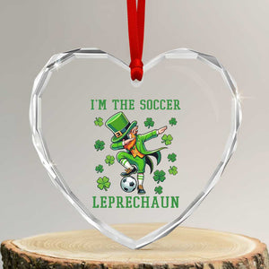 I Am The Soccer Leprechaun Heart Crystal Glass Ornament Funny Irish Soccer TS12 Transparent Glass 3'' Heart Print Your Wear