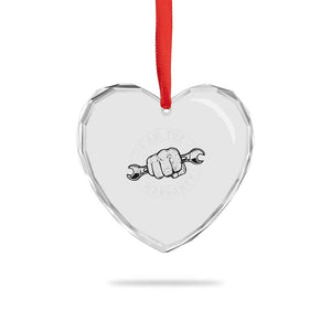 I Am The Warranty Mechanic Heart Crystal Glass Ornament Car Repair Guy Funny Handyman Distressed Graphic