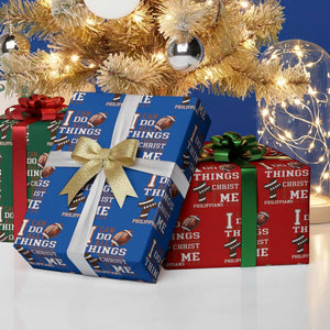 I Can Do All Things Through Christ Wrapping Paper Roll Christian Football Athlete Gift TS12 Print Your Wear