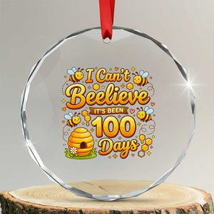I Can't Believe It's Been 100 Days of School Cute Bee Crystal Glass Ornament TS02 Transparent Glass 3'' Circle Print Your Wear