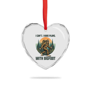 I Cant I Have Plans With Bigfoot Heart Crystal Glass Ornament Funny Cryptid Lover Gift TS12 Print Your Wear