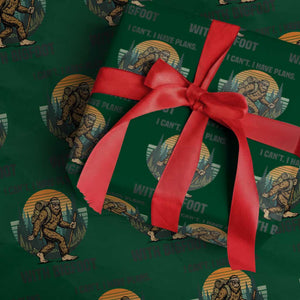 I Cant I Have Plans With Bigfoot Wrapping Paper Roll Funny Cryptid Lover Gift TS12 Green Print Your Wear
