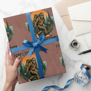 I Cant I Have Plans With Bigfoot Wrapping Paper Roll Funny Cryptid Lover Gift TS12 Mocha Print Your Wear