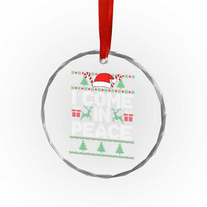 I Come In Peace Funny Christmas Matching Couple Crystal Glass Ornament Offensive Adult Humor Festive Holiday TS02 Print Your Wear