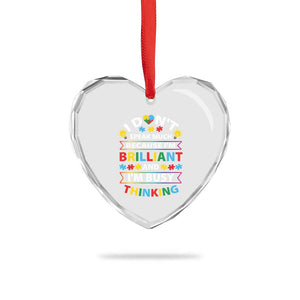I Don't Speak Much Because I'm Brilliant And I'm Busy Thinking Heart Crystal Glass Ornament Autism Awareness Puzzle TS11 Print Your Wear