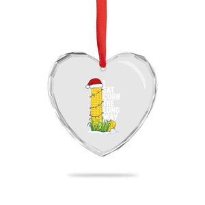 I Eat Corn The Long Way Heart Crystal Glass Ornament Funny Corn Adult Humor Christmas TS14 Print Your Wear