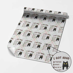I Got ADHD is that A Cat Wrapping Paper Roll Funny Cat Lover TS14 Christmas Plaid Print Your Wear