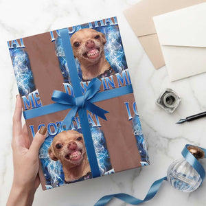 I Got That Dawg in Me Chihuahua Wrapping Paper Roll Funny Ironic Meme Viral Quote TS10 Mocha Print Your Wear