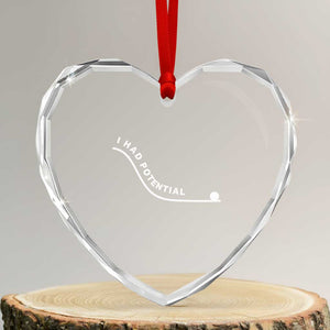 I Had Potential Heart Crystal Glass Ornament Funny Sci-Fi Book Lover TS14 Transparent Glass 3'' Heart Print Your Wear