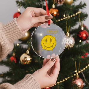 I Hate You Crystal Glass Ornament Vintage Yellow Happy Smile Face TS14 Print Your Wear