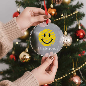 I Hate You Smile Face Meme Crystal Glass Ornament Viral Sarcastic Humor TS14 Print Your Wear