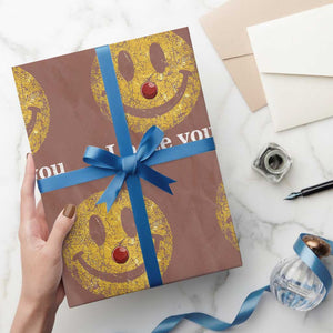 I Hate You Smile Face Meme Wrapping Paper Roll Funny Sarcastic Joke Meme TS14 Mocha Print Your Wear