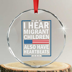 I Hear Migrant Children Also Have Heartbeats Crystal Glass Ornament Patriotic American Flag Human Rights