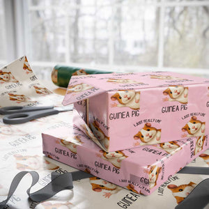 I Just Really Like Guinea Pigs Wrapping Paper Roll Funny Cavy Lover TS12 Light Pink Print Your Wear