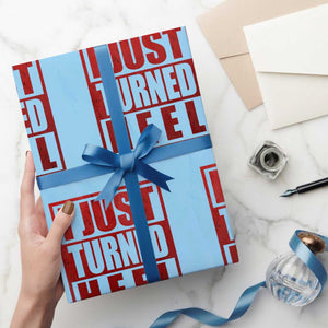 I Just Turned Heel Wrapping Paper Roll Pro Wrestling Retro Distressed TS10 Light Blue Print Your Wear
