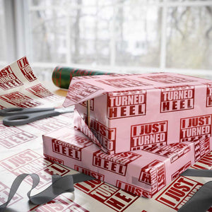 I Just Turned Heel Wrapping Paper Roll Pro Wrestling Retro Distressed TS10 Light Pink Print Your Wear