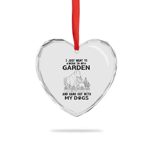 I Just Want To Garden And Hangout With My Dog Heart Crystal Glass Ornament Gardener Gift TS12 Print Your Wear
