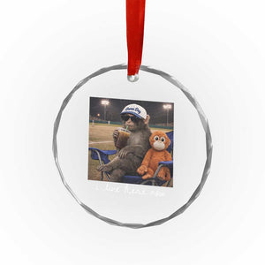 I Live Here Now Punch Monkey Crystal Glass Ornament Funny Drinking Iced Coffee Baseball Field TS14 Print Your Wear