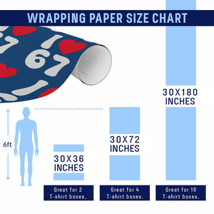 I Love 67 Wrapping Paper Roll 67th Birthday Six Seven Funny Gen Alpha Slang Saying TS10 Print Your Wear
