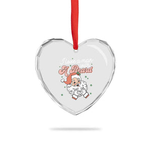 I Love A Man With A Beard Santa Xmas Heart Crystal Glass Ornament TS09 Print Your Wear